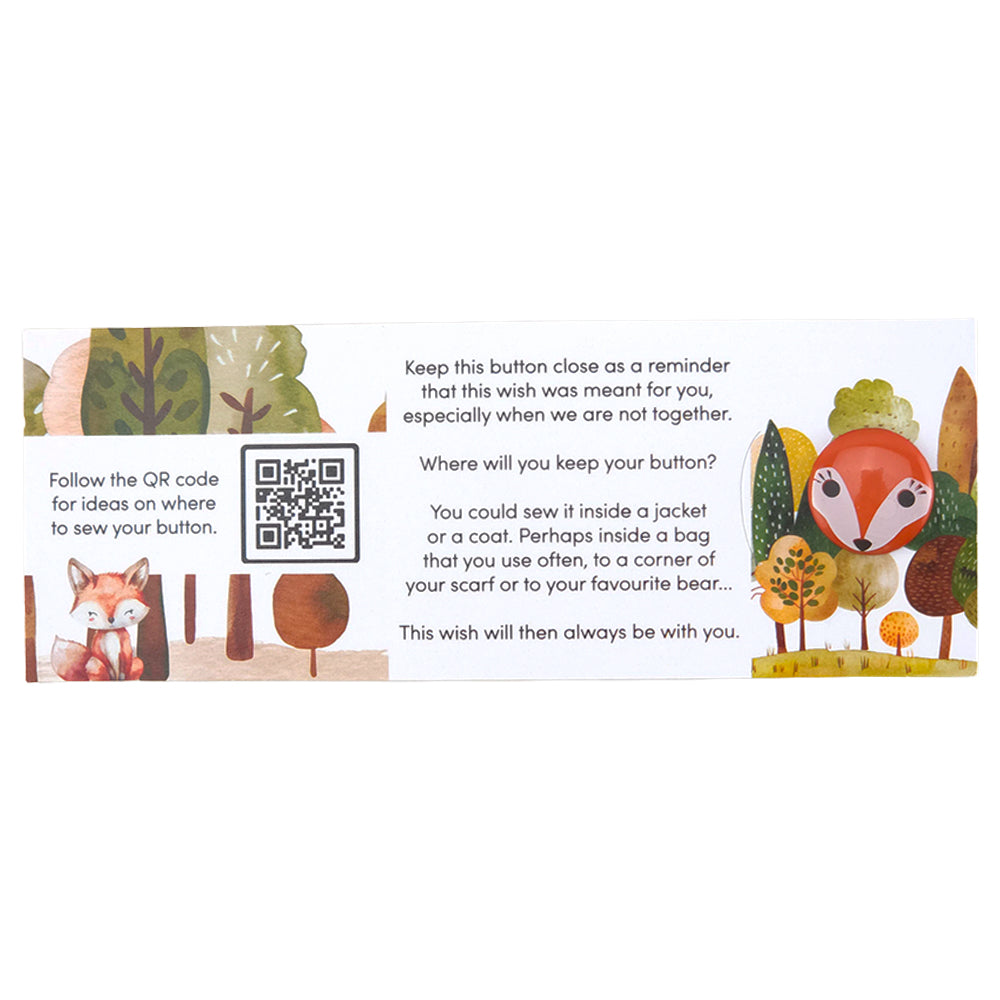 Foxy Lady | Button Wishes Sew On Token | Little Gift | Cracker Filler