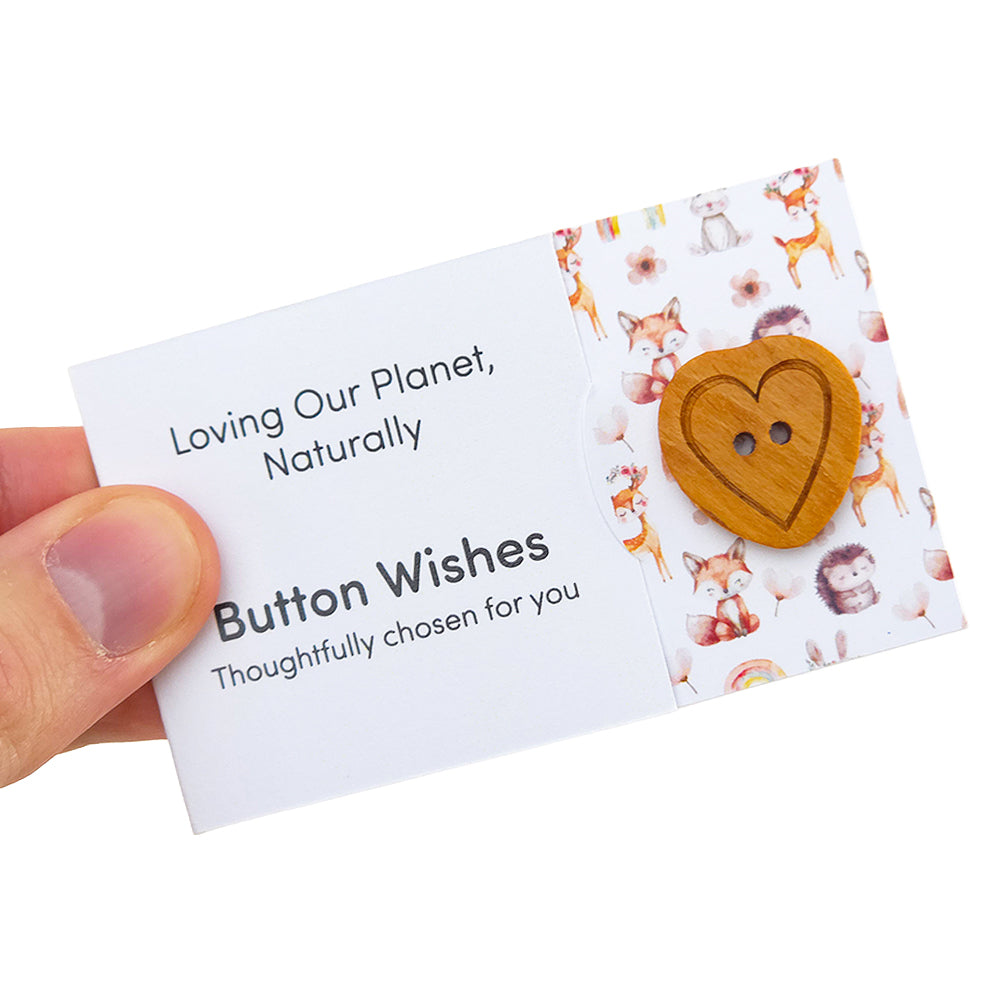 Loving Our Planet, Naturally | Button Wishes Sew On Token | Cracker Filler