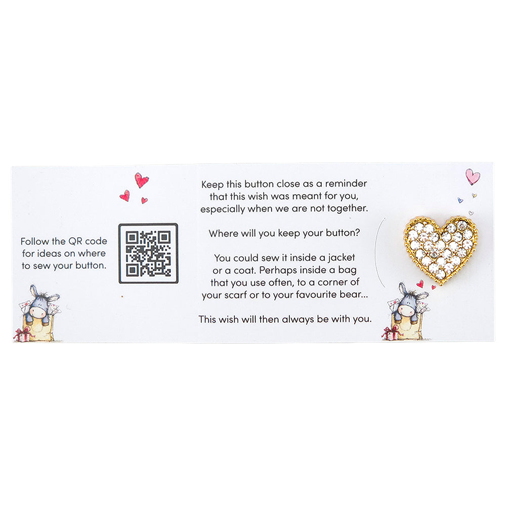 Always Loving Diamonds | Diamante | Button Wishes Sew On Token | Cracker Filler