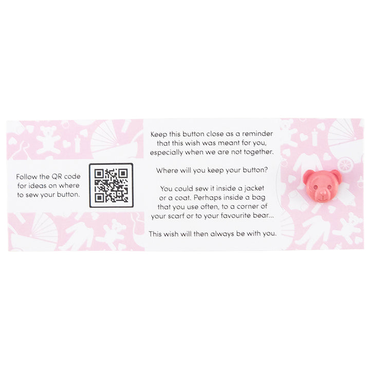 Mum to Be | Pink Bears | Button Wishes Sew On Token | Little Gift | Cracker Filler