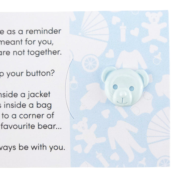 Mum to Be | Blue Bears | Button Wishes Sew On Token | Little Gift | Cracker Filler