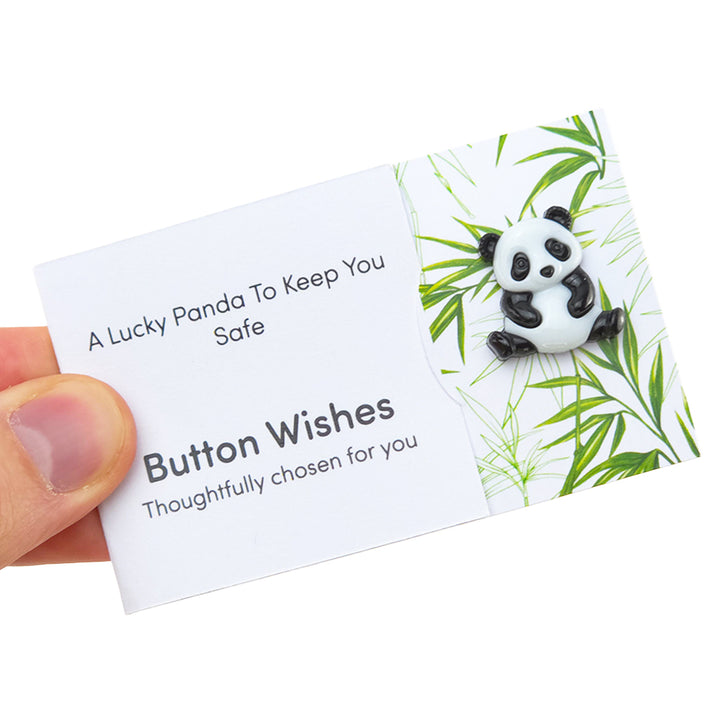 A Lucky Panda To Keep You Safe | Button Wishes Sew On Token | Cracker Filler