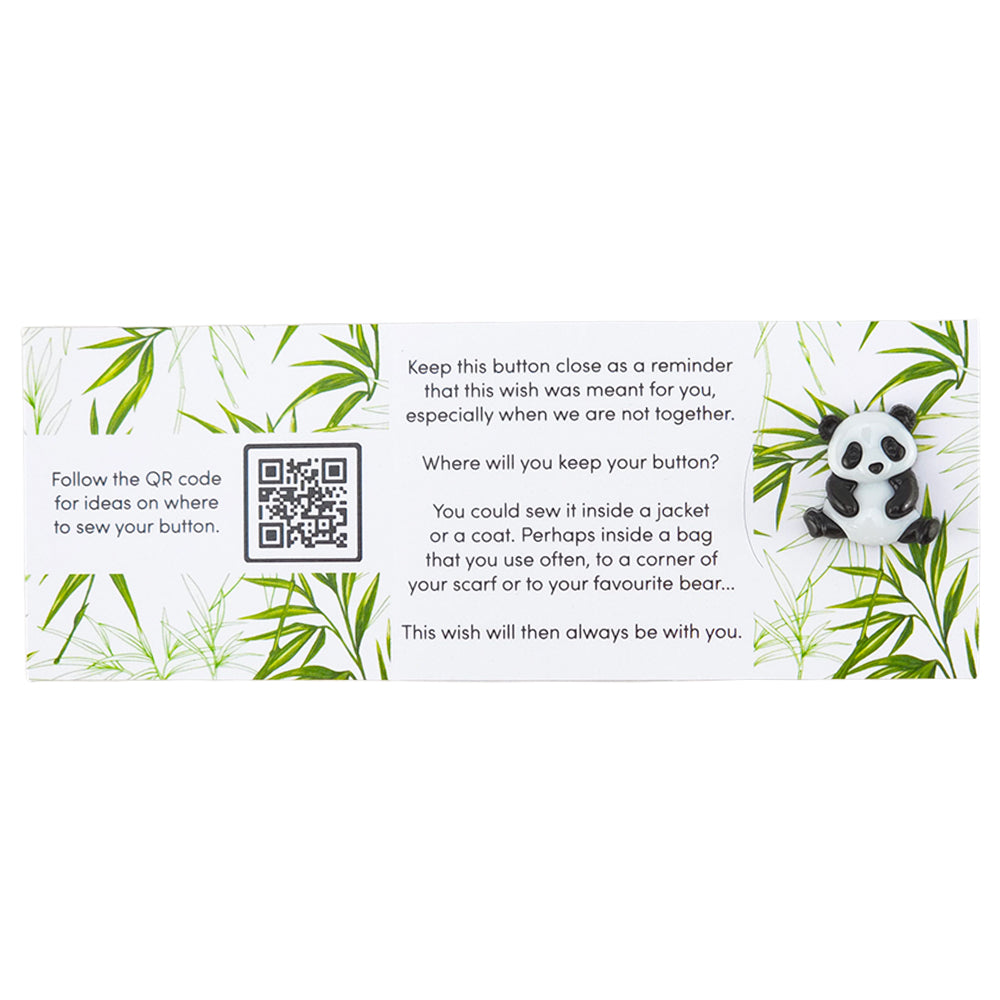 A Lucky Panda To Keep You Safe | Button Wishes Sew On Token | Cracker Filler