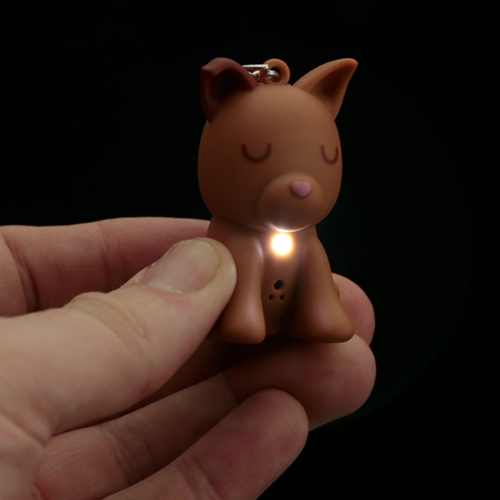 Brown Dog Keyring | LED Torch & Barking Sound | Little Gift | Cracker Filler