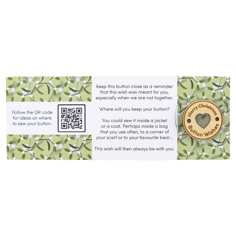 Simply Mistletoe | Button Wishes | Merry Christmas Sew On Token | Little Gift