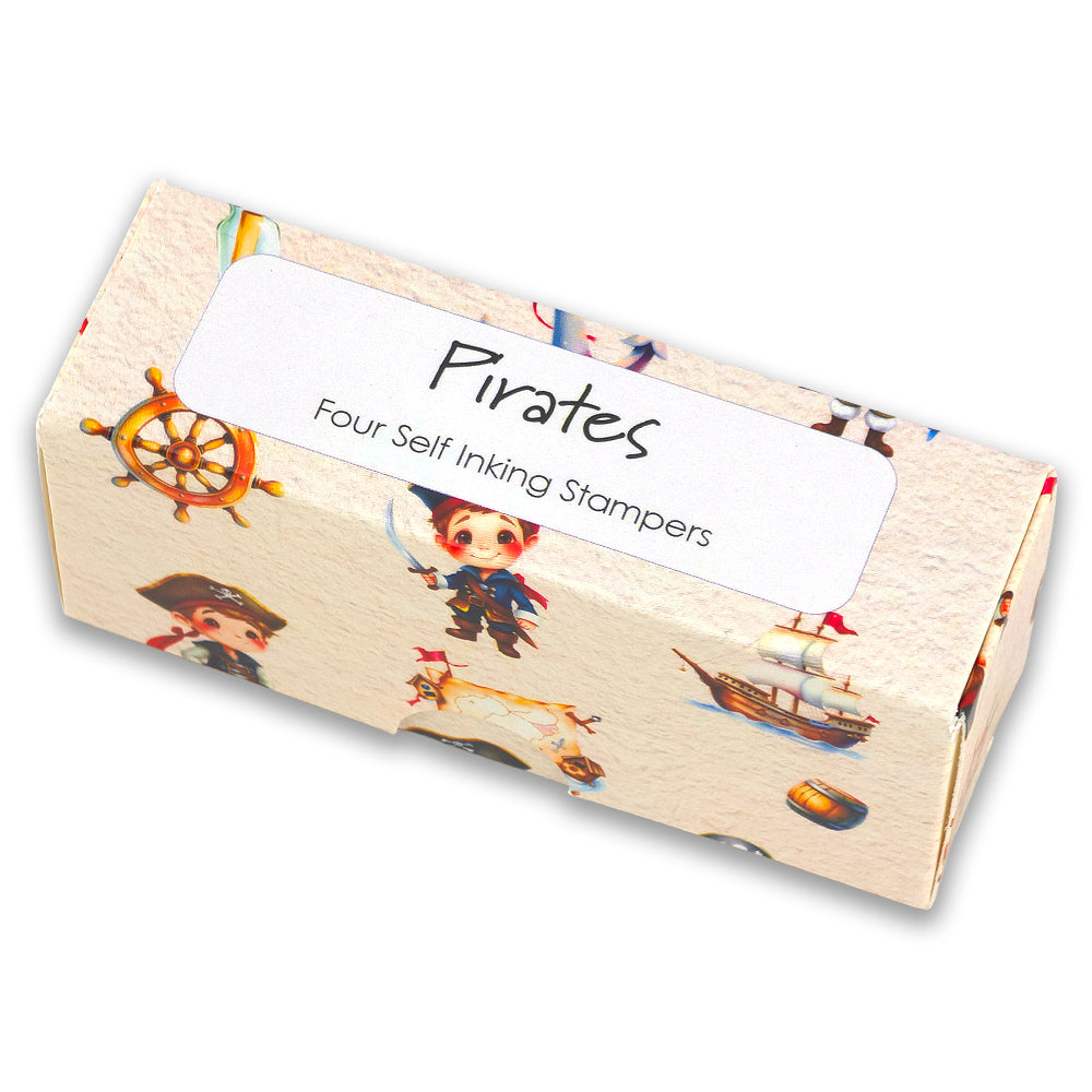 Pirate | 4 Self Inking Stampers for Kids | Cracker Filler | Party Bag Gift