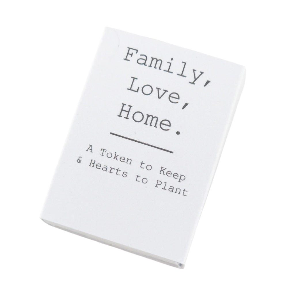 Family, Love, Home | Ceramic Token & Hearts to Plant | Cracker Filler | Little Gift