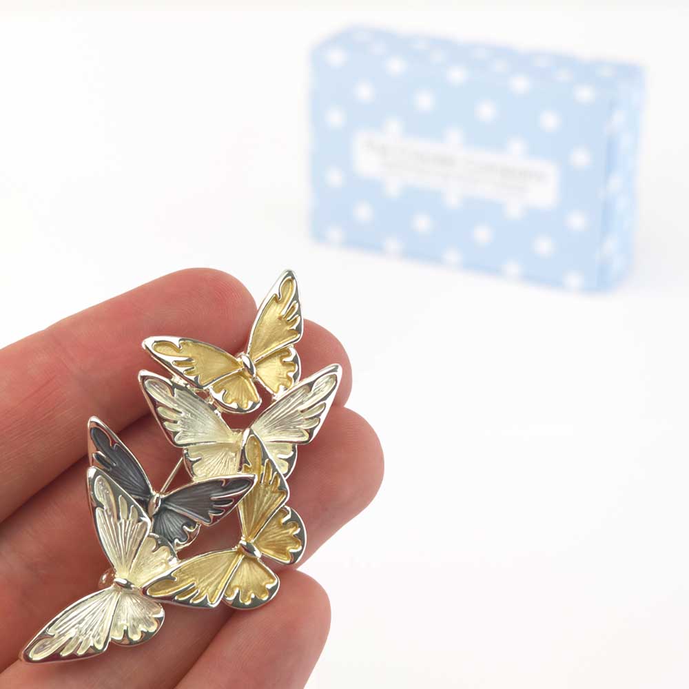 Contemporary Butterflies Brooch | 6.5cm Wide | Little Gift | Cracker Filler