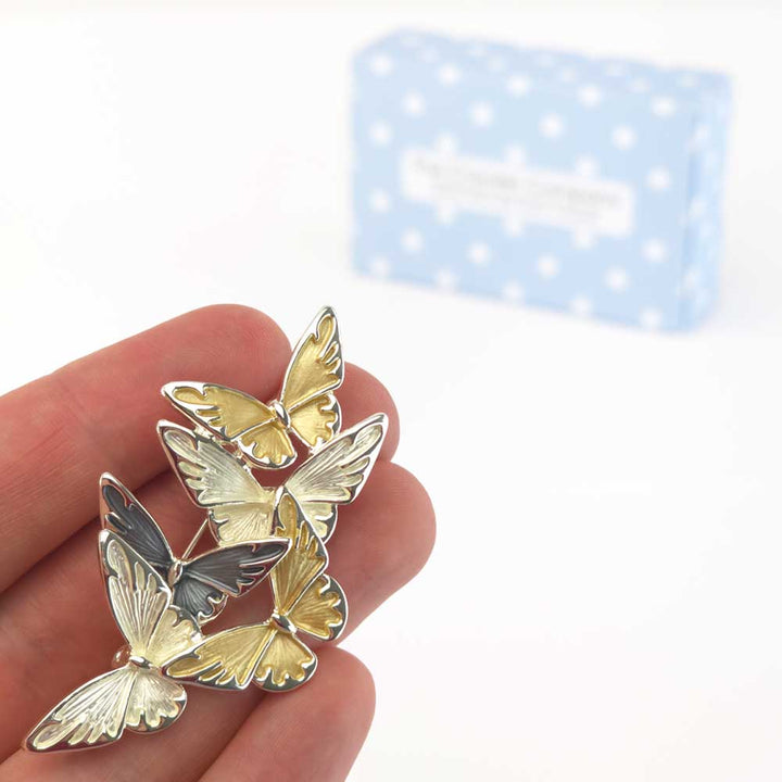Contemporary Butterflies Brooch | 6.5cm Wide | Little Gift | Cracker Filler