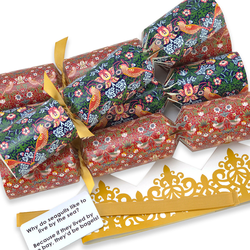 Strawberry Thief | 4 or 6 Ready to Fill Christmas Crackers | Just Add Gifts
