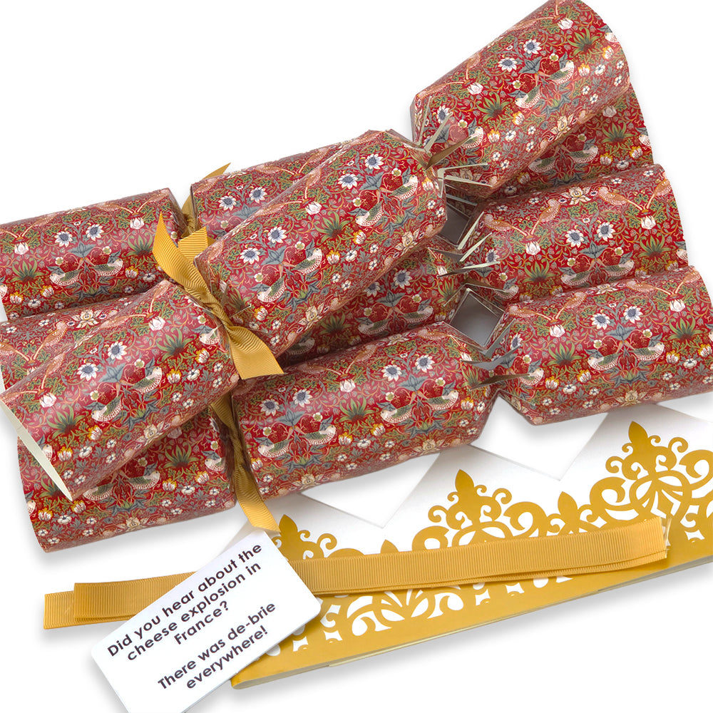 Red Strawberry Thief | 4 or 6 Ready to Fill Christmas Crackers | Just Add Gifts