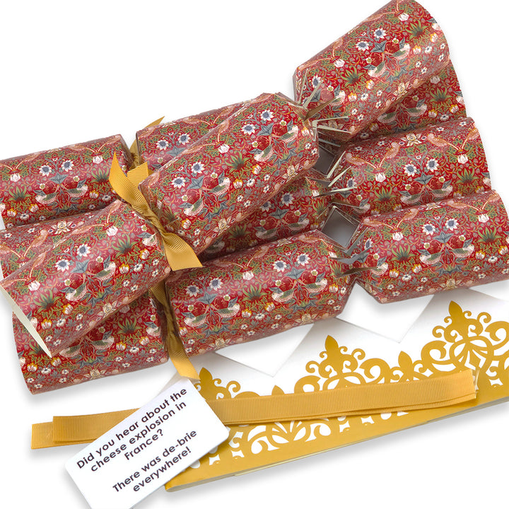 Red Strawberry Thief | 4 or 6 Ready to Fill Christmas Crackers | Just Add Gifts