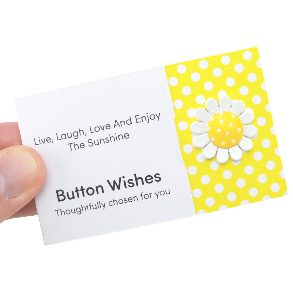 Live Laugh Love, Enjoy The Sunshine | Button Wishes Sew On Token | Little Gift