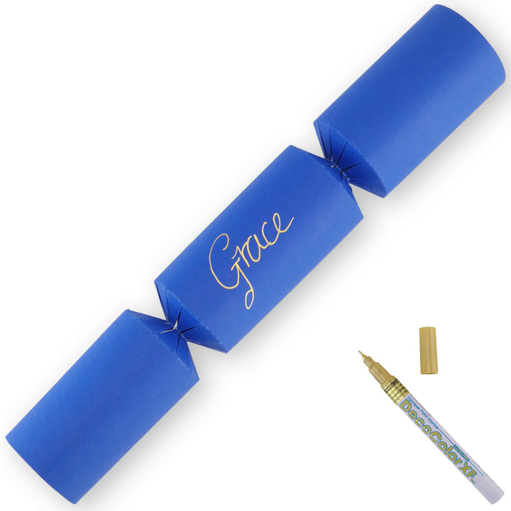 Royal Blue | 12 Personalise Your Own Crackers | Make &amp; Fill Your Own | With Pen