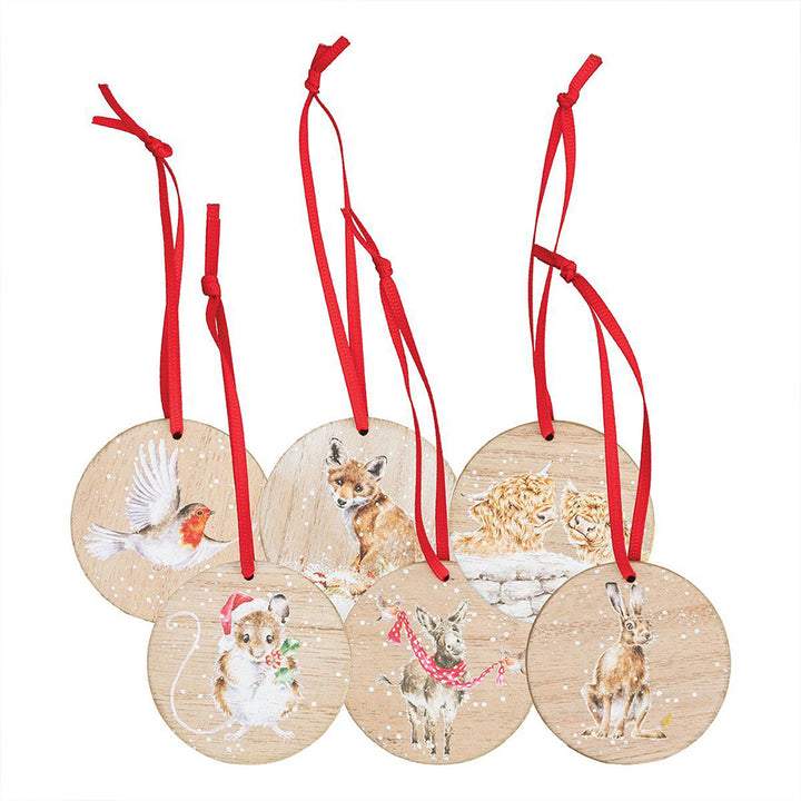 Woodland Friends | 6 Wrendale Designs Crackers | Wooden Ornament Gifts