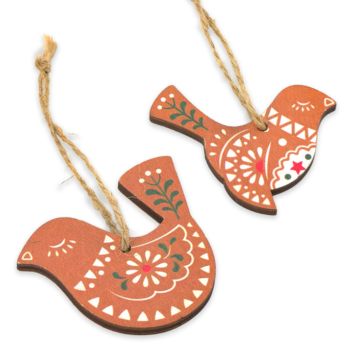 Scandi Birds | Wooden Hanging Ornament | Single | Cracker Filler Gift