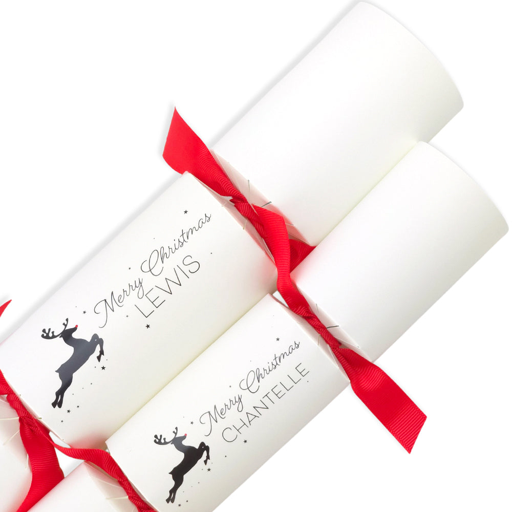 Personalised Rudolph Silhouette Crackers Kit | Add Your Own Names | Minimum 4