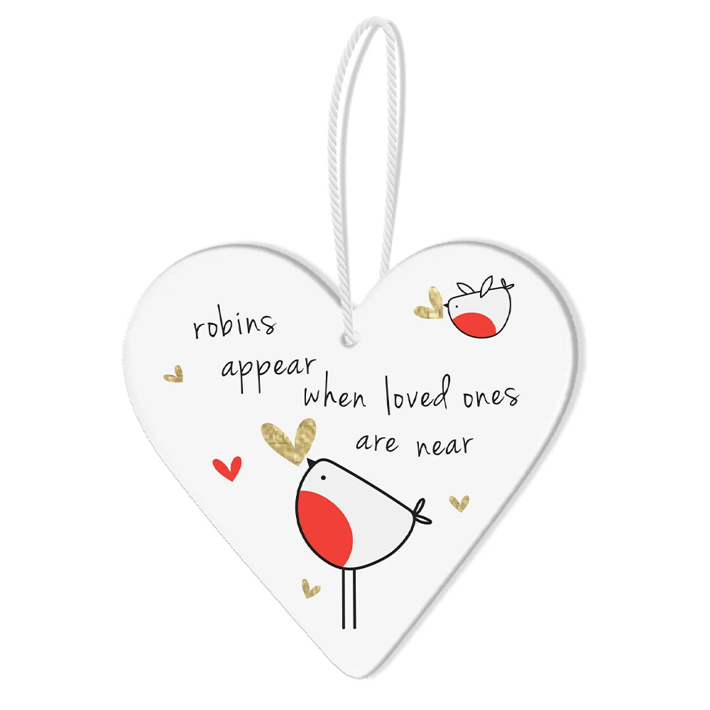 Robins Appear | Large Porcelain Remembrance Hanging Christmas Decoration
