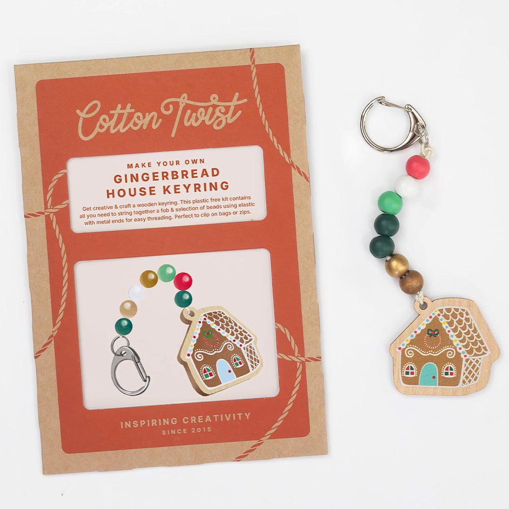Gingerbread House Keyring | Complete Sustainable Christmas Craft Kit for Kids