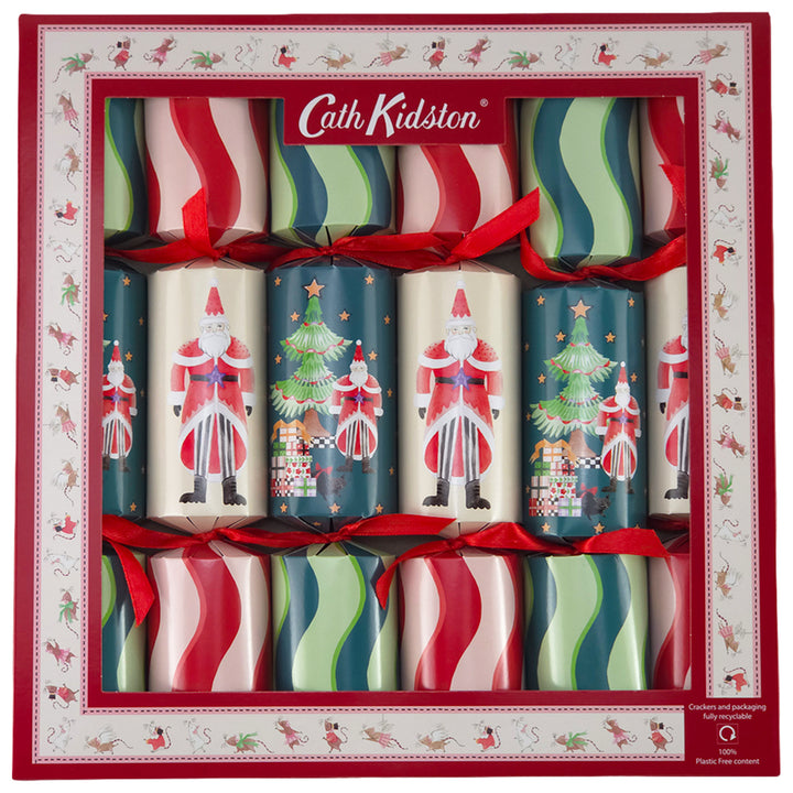 Santa Fun Stripe | 6 Cath Kidston Christmas Crackers | Plastic Free Gifts