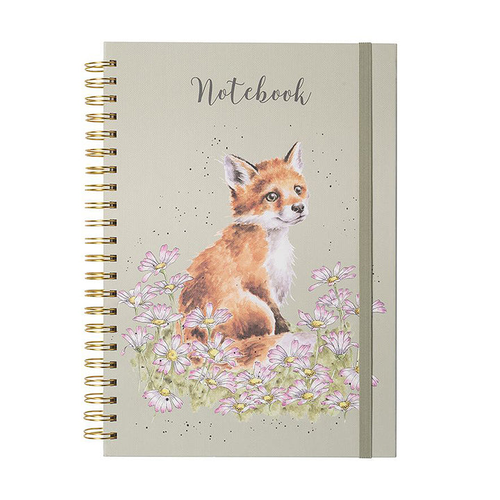 Make My Daisy | Fox & Pink Daisies | A4 Spiral Bound Notebook | Wrendale Designs
