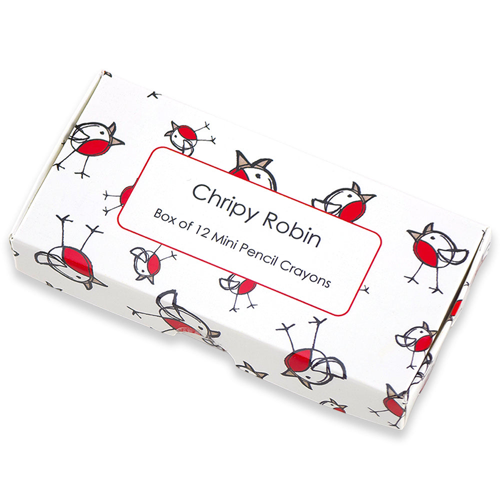 Mini Box of  12 Pencil Crayons | Chirpy Robin | Cracker Filler Gift
