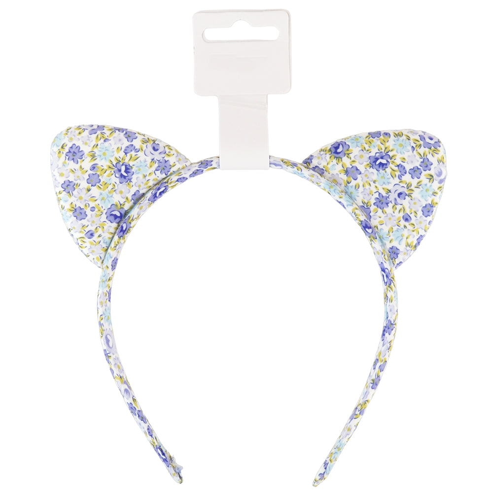 Shades of Blue | Floral Cats Ears Alice Band | Girls Hair Band