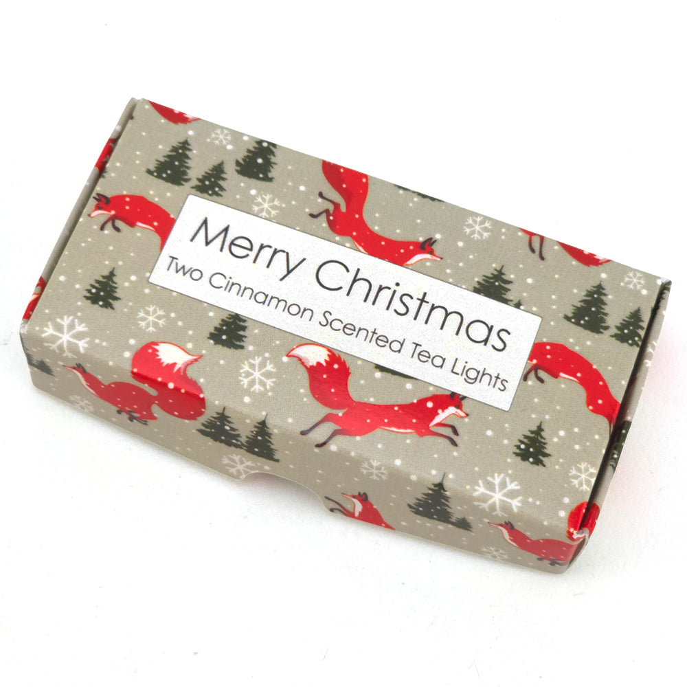 Cinnamon Tealight Candles | Christmas Fox | Mini Gift | Cracker Filler
