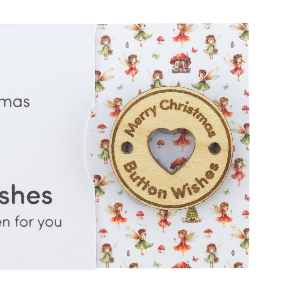 Christmas Fairies | Button Wishes | Merry Christmas Sew On Token | Little Gift