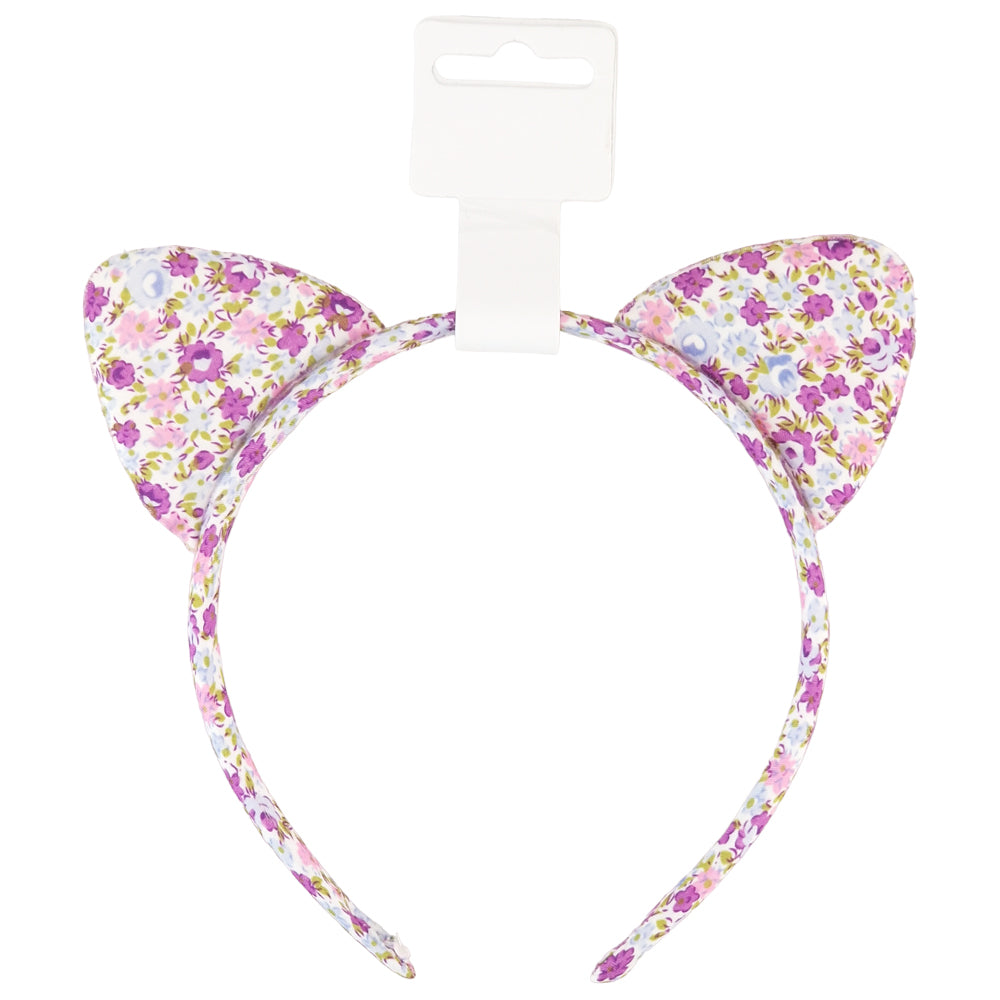 Lavender & Pink | Floral Cats Ears Alice Band | Girls Hair Band