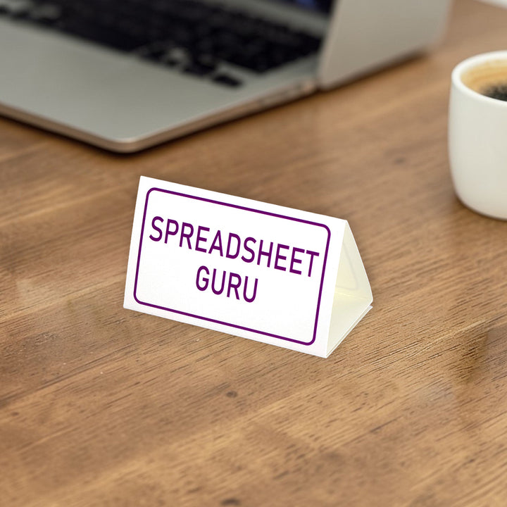 Spreadsheet Guru | Mini Desk Sign | Office Banter | Cracker Filler