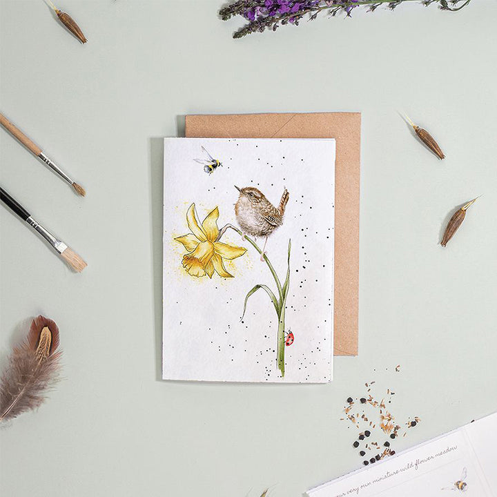 Birds and Bees | Blank Card & Wild Flower Seeds | 10.5x15cm | Wrendale Designs