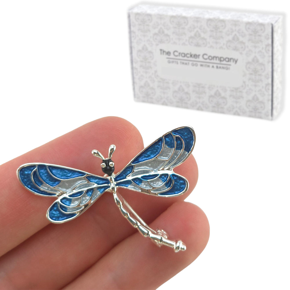 Blue Dragonfly Brooch | 4.2cm Wide | Little Gift for Ladies | Cracker Filler