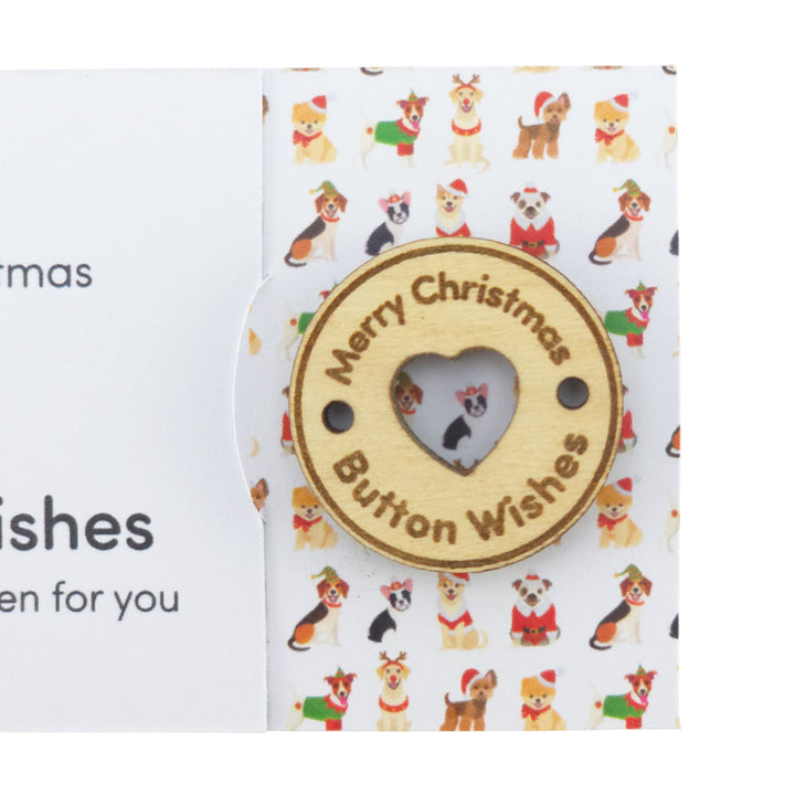 Christmas Dogs | Button Wishes | Merry Christmas Sew On Token | Cracker Filler