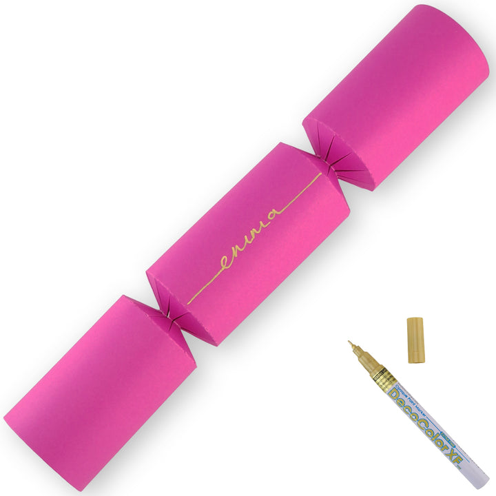 Shocking Pink | Craft Kit to Personalise Your Own Crackers | Makes 12