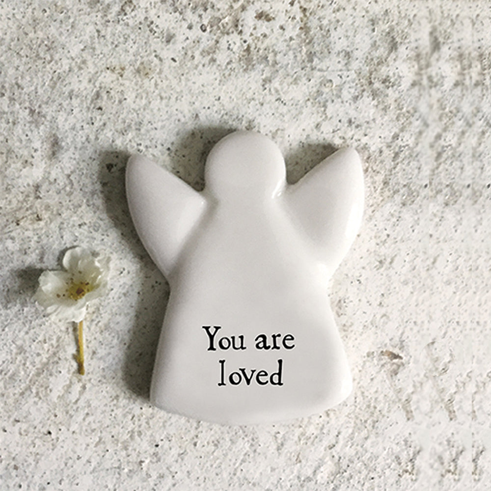 You Are Loved | Little Ceramic Guardian Angel Token | Little Gift | Cracker Filler