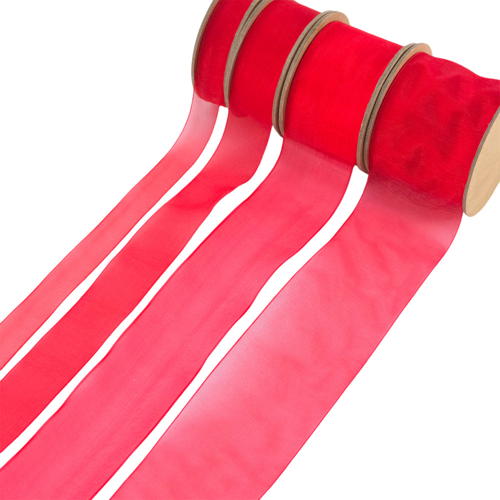 Organza Ribbons | 16mm to 50mm Wide | 5m Reel | Crafts &amp; Cracker Making