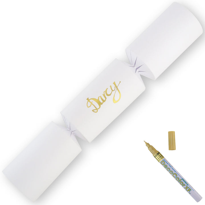 White | 12 Personalise Your Own Crackers | Make &amp; Fill Your Own | With Pen