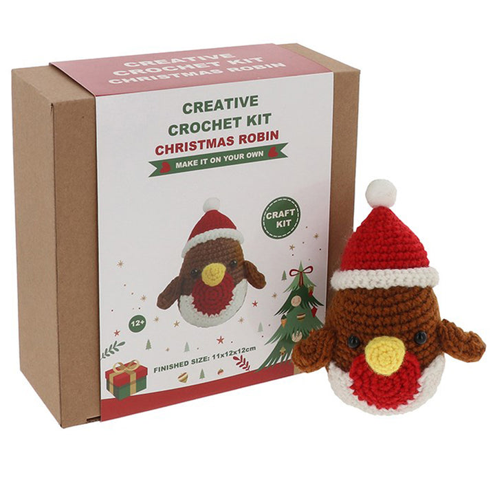Christmas Robin with Hat | Complete Crochet Craft Kit for Adults