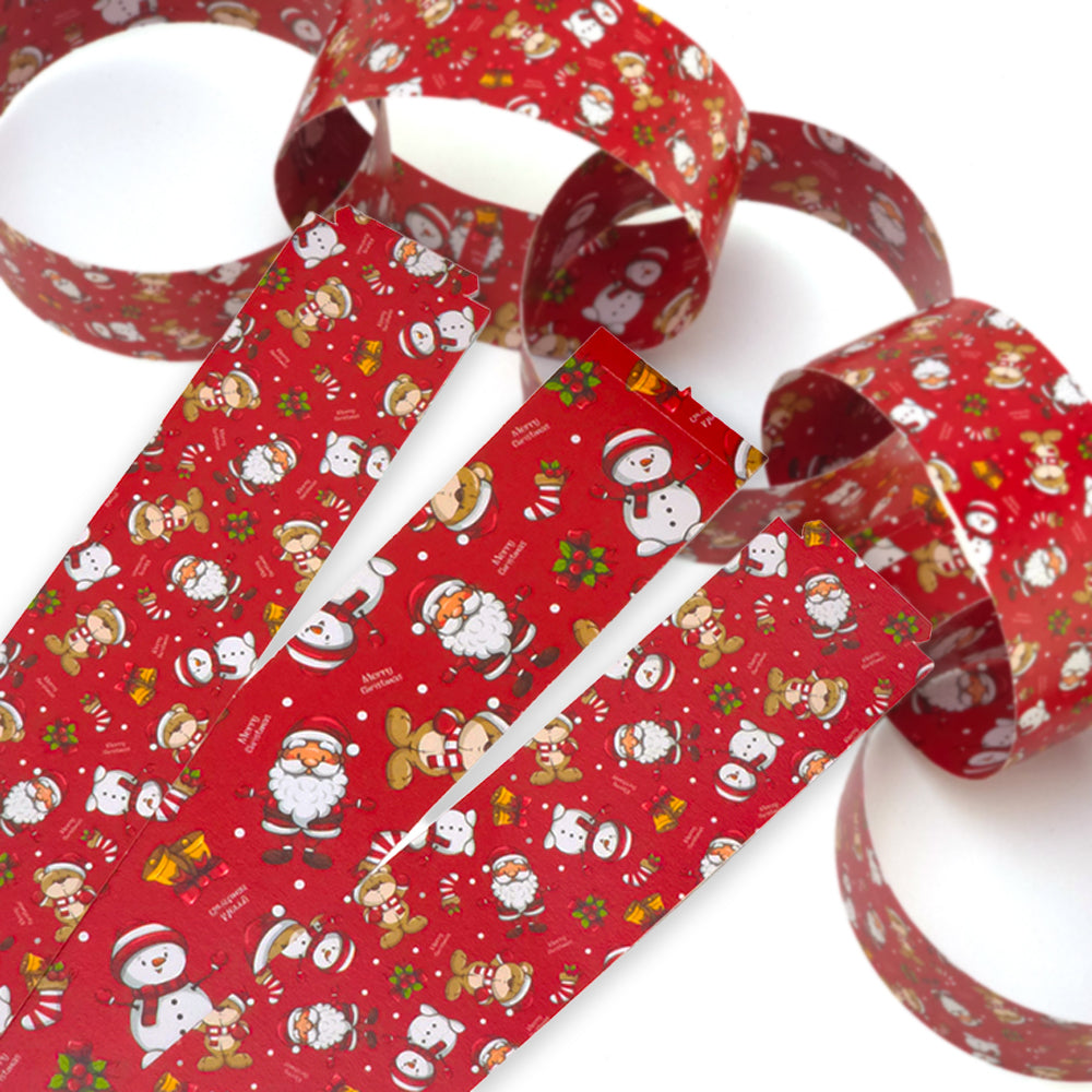 30 Reusable Christmas Paper Chains | Santa &amp; Friends | No Glue Needed | 2.5m