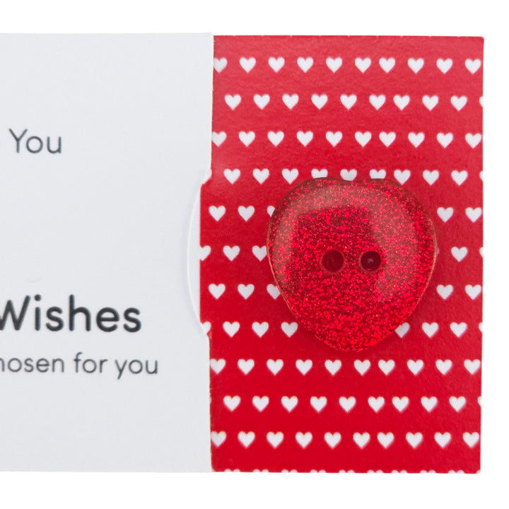 I Love You | Button Wishes Sew On Token | Little Gift | Cracker Filler