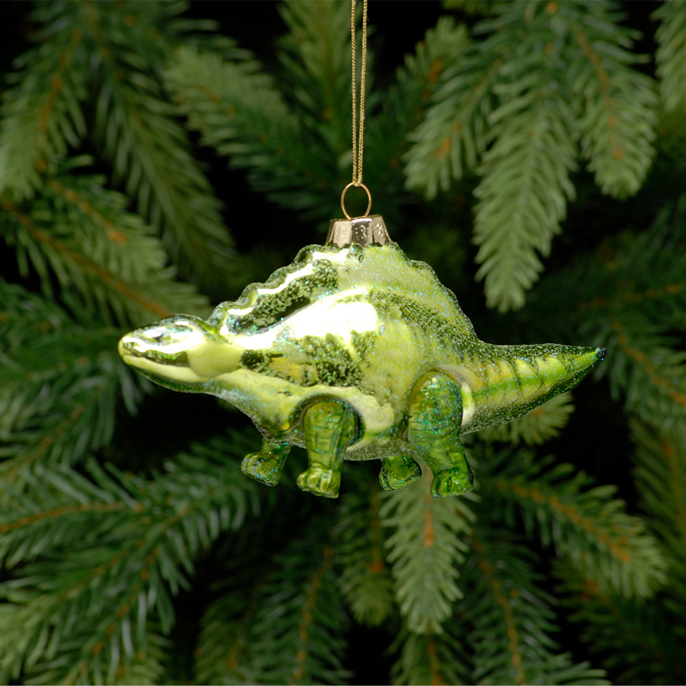 Stegosaurus Dinosaur | Glass Christmas Tree Ornament | 13.5cm Long