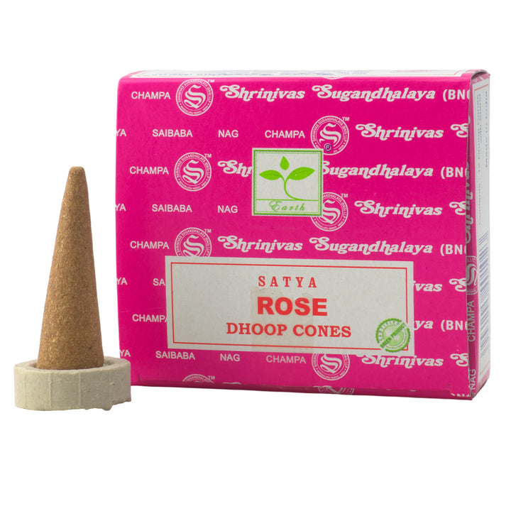 Rose Scented | 12 Dhoop Cones & Stand | Cracker Filler | Little Gift