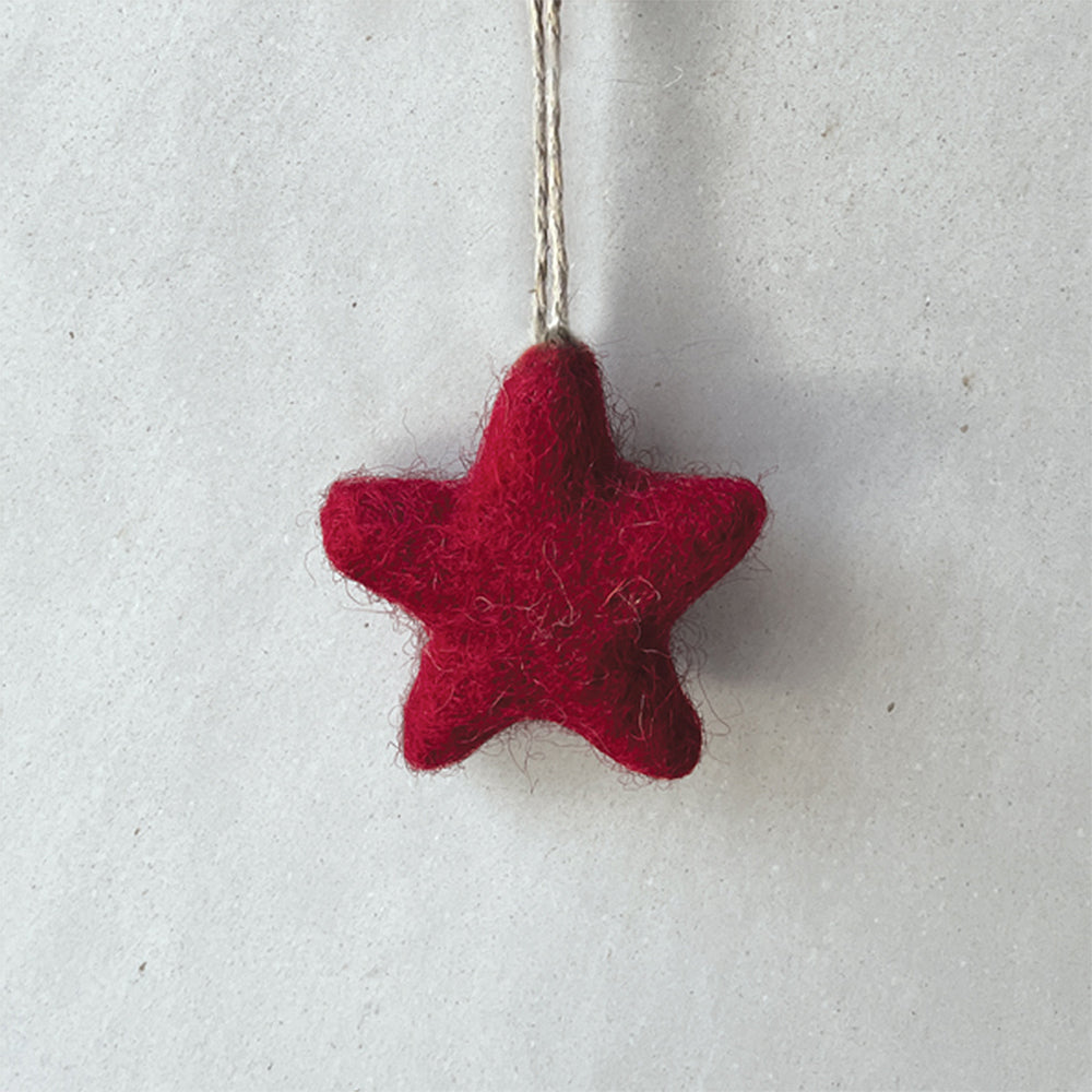 3.5cm Handmade Felt Christmas Tree Star Bauble | Cracker Filler | Little Gift