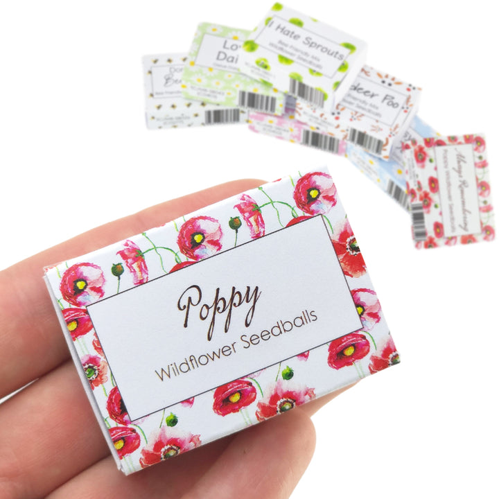 Watercolour Poppies | Seedball Box | Cracker Filler | Little Gift