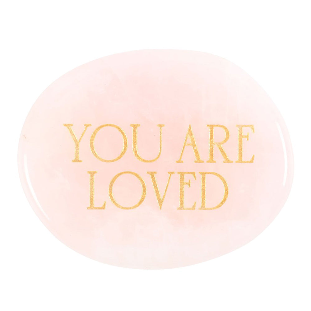 You Are Loved | Rose Quartz Palm Stone | Card &amp; Bag | Cracker Filler | Mini Gift