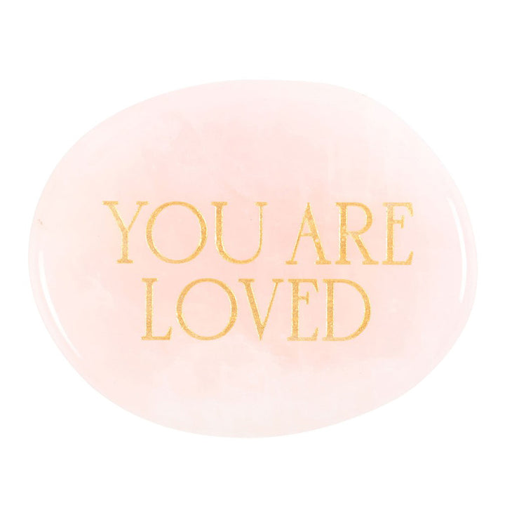 You Are Loved | Rose Quartz Palm Stone | Card &amp; Bag | Cracker Filler | Mini Gift