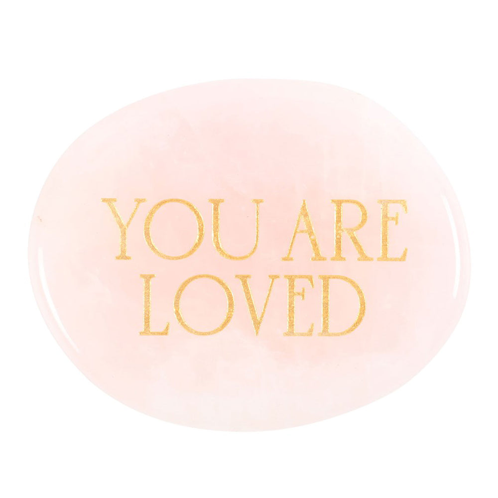 You Are Loved | Rose Quartz Palm Stone | Card & Bag | Cracker Filler | Mini Gift