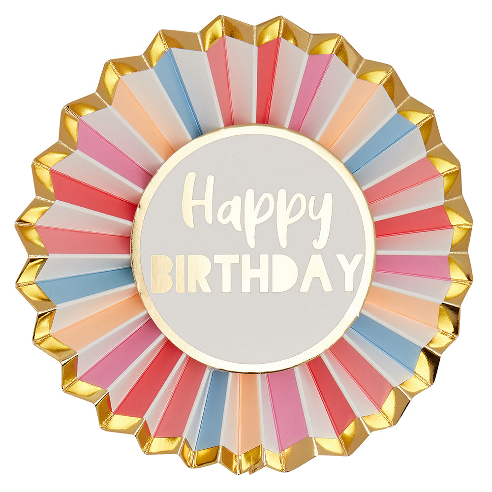 Happy Birthday Rosette Style Badge | Pretty Shades