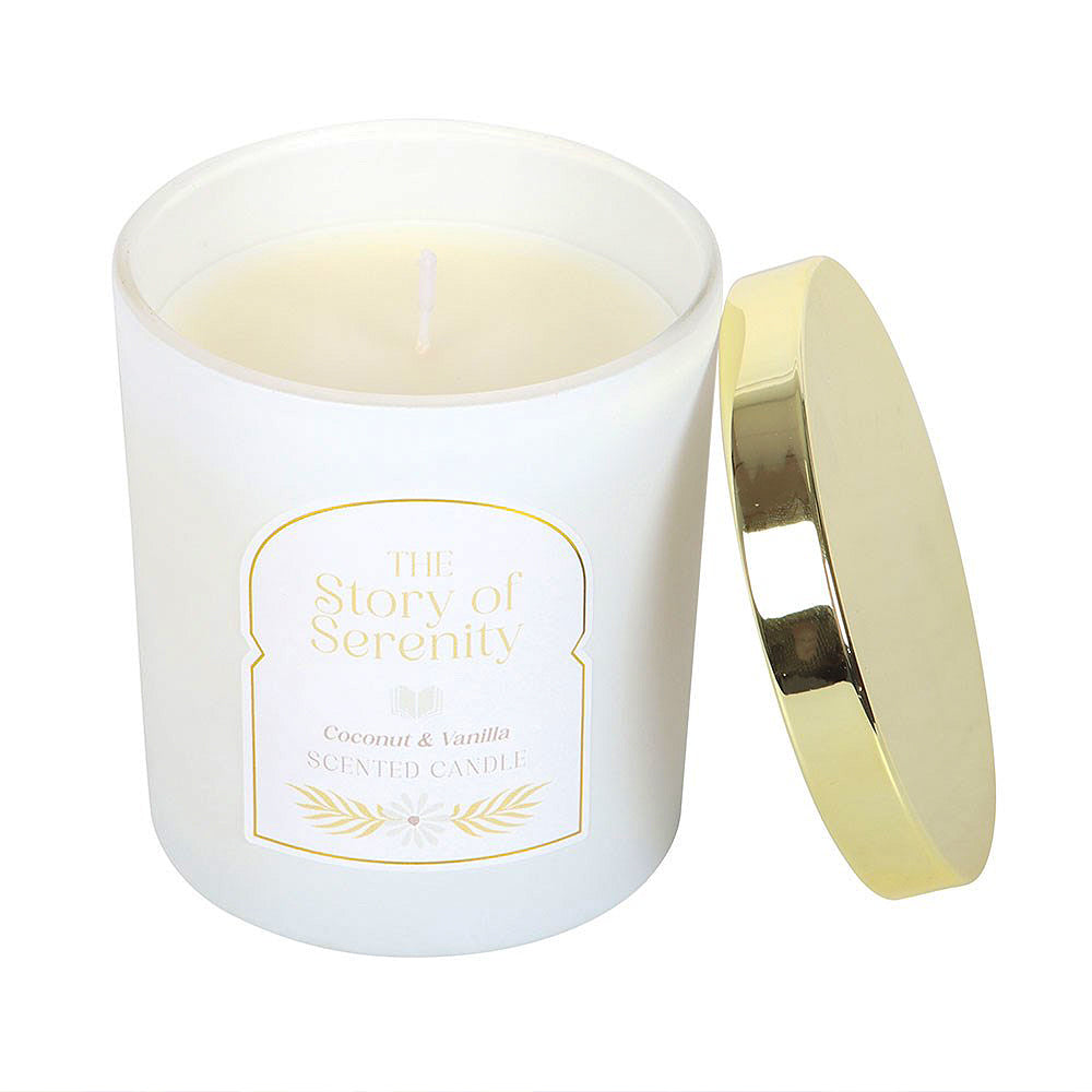 The Story of Serenity | Coconut &amp; Vanilla Scented Candle | 27hr Burn | Gift Idea